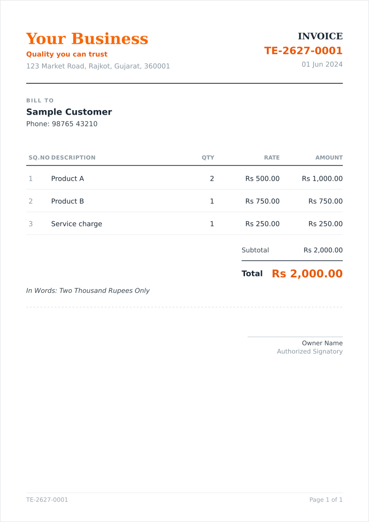 Invo - The Invoice Maker invoice, Vibrant theme